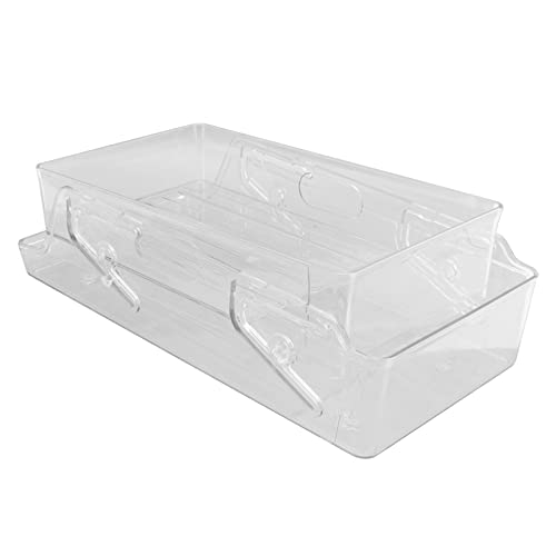 Restokki Automatic Rolling Beverage Soda Can Storage Organizer Double Layers Plastic Refrigerator Can Holder Dispenser Bin