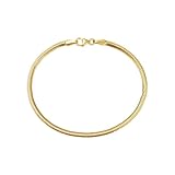 Mesnt Pulseras de oro para mujer, pulsera de cadena de serpiente de oro amarillo de 2,5 mm, Metal, No es una piedra preciosa