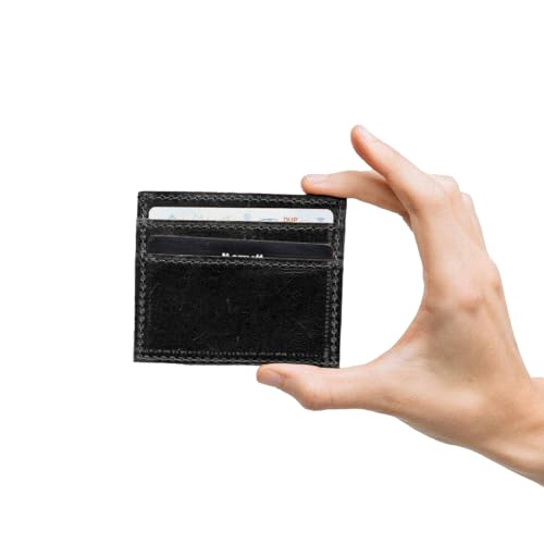 ABLE Clothing Alem Leather Credit Card Wallet for Women, Small,Slim,Minimalist Compact Wallet with Separate Card and Cash Slots (Black)2