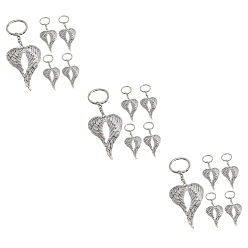 Porte-clés ange au style vieilli et ornements artisanaux de fête 15pcs
