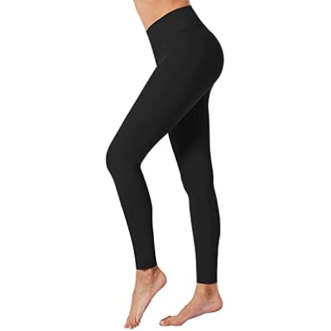 VALANDY Leggings for Women High Waisted Tummy Control Workout Running Yoga Pants Plus Size & One Size - Black - One Size Cover