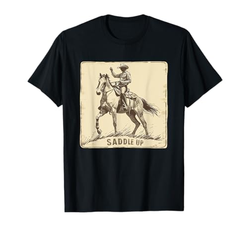 Gráfico de sillín para un ambiente clásico de vaquero Camiseta