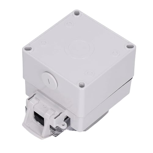 Image of MX IP66 Waterproof Outdoor Electrical Socket Box, 250V 13A Universal 2 Module Weatherproof Wall Socket with Spring Cover & Locking System, Dustproof Power Outlet for Garden, Balcony & Garage