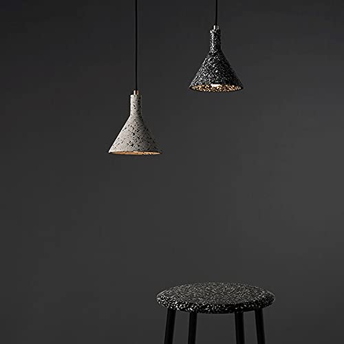 Lustre industriel en ciment RLKHXBS plafonnier noir pour cuisine - 4