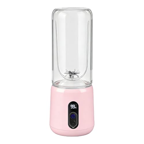 Catálogo de licuadora personal sunbeam del mes. 47 Licuadora Portátil,Yolispa 500ml Batidora Personal Recargable USB-C 16 Cuchillas Acero Inoxidable y Pantalla Digital Potente para Hielo y Smoothies Batería 3000mAh Color Rosa