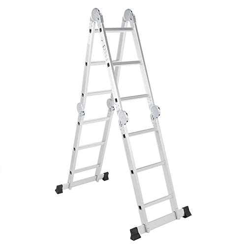 Escalera Plegables de Aleación de Aluminio, Escalera de Andamios Multifunción, Carga 150 KG, Escalera Telescópica Antideslizantes 3.5M