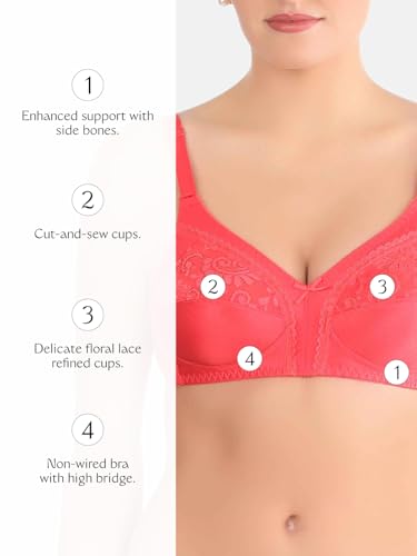 Image of Triumph Claudette Classics Women Bra | Non Wired, Non Padded | Cups with lace | Full Coverage, Cut & Sew | Soft and Breathable Fabric | All-Day Comfort | Pack of 1