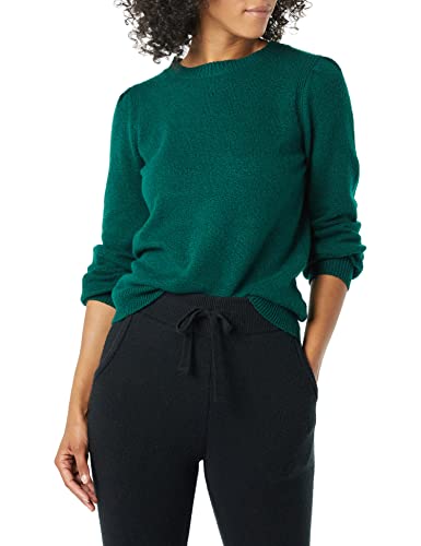 Image of Amazon Essentials Women's Relaxed-Fit Soft Touch Long Sleeve Pleated Shoulder Crewneck Sweater