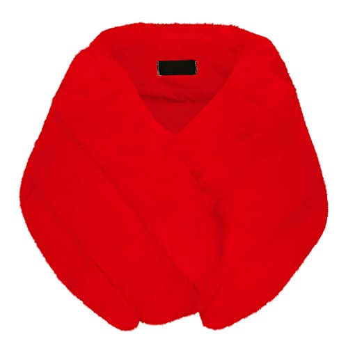 Womens Scarf Winter Warm Fashion Women Elegant Bridal Wedding Faux Plush Long Shawl Stole Wrap Silk Scarf., Red (Y5Dqlyrpc) #TOP3
