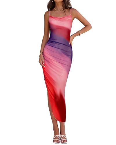 PRETTYGARDEN-Women-2025-Summer-Mesh-Dress-Spaghetti-Strap-Cowl-Neck-Print-Ruched-Bodycon-Dresses-Asymmetrical-Long-DressMulticoloredSmall