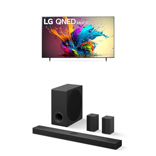 Image of LG 86-Inch Class QNED90T Series Mini LED Smart TV 4K Processor Flat Screen with Alexa Built-in (86QNED90TUA, 2024),LG 5.1.3 ch. Sound Bar with Wireless Dolby Atmos and Rear Speakers