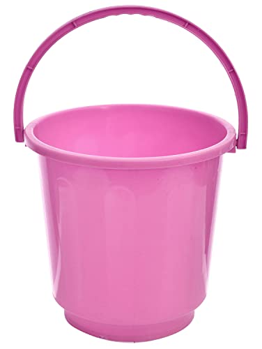 Image of Heart Home Bucket|Plastic Bucket for Bathroom|Bucket for Bathing|Unbreakable Bucket with Handle|16 Liter|Pack of 2 (Pink)