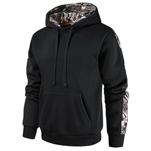 Leidowei Men’s Camo Outfitter Fleece Hoodie Pullover Long Sleeve Casual Sweatshirt with Pocket