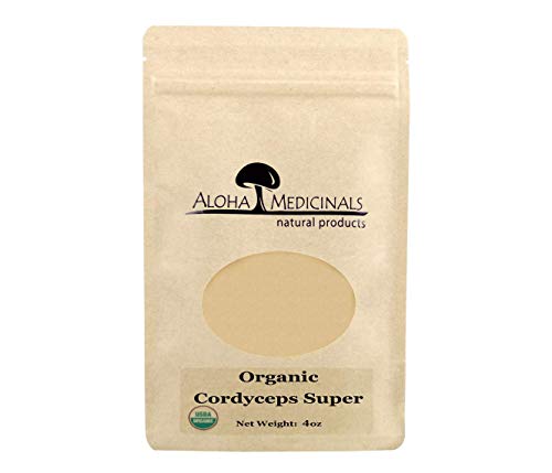 Aloha Medicinals - Pure Cordyceps Super Extract - Certified Organic Mushrooms â€“ Cordyceps Militaris â€“ Cordyceps Sinensis - Supports Immunity, Energy and Stamina â€“ 4oz Bag (Powder)