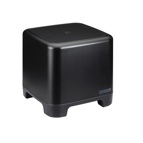 KICKER Black 10-inch Indoor-Outdoor Subwoofer Speakers 51OAW10B Passive Weatherproof Bass Speaker with Dual Voice Coils and IP66 Loud Woofer Design for Outdoor Audio on the Patio Pool or Deck