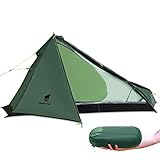 Geer Top テント 1人用 ソロテント ワンポールテント 超軽量 900g コンパクト 設営簡単 耐水圧6000mm 前室付き 20Dナイロン キャンプ ツーリング ハイキング 旅行 登山 徒歩 自転車 バイク 釣り