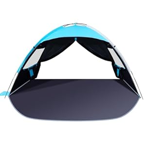 Beach Tent, Beach Shade Portable Tent for 2-3 Person with UPF 50+ Protection Dark Shelter Technology, Easy Set Up Beach Tent Sun Shelter, Carry Bag Included