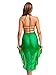 QinCiao Stripper Outfits for Womens Sequin Shiny See Through Dress Plunge V Neck Clubwear with Thong Green Medium