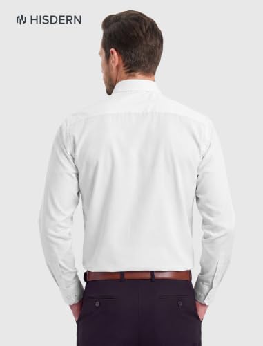 Image of HISDERN Mens Dress Shirt with Tie Pocket Square Set Classic Button Down Shirt Matching Tie Long Sleeve Shirts