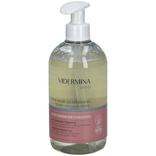 Vidermina Intima Olio Dermodetergente – 500 ml – Igiene Intima e Corpo – Idratante e Delicato – Con Olio di Crusca di Riso e Olio di Mandorle Dolci – pH Fisiologico – Pelli Sensibili