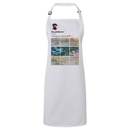 Tablier Claude Monet Blanc l'esprit artistique de la peinture impressionniste