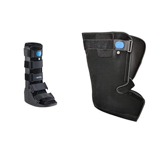 United Ortho Air Cam Walker Fracture Boot + Air Cam Walker Fracture Boot Liner, Small, Black