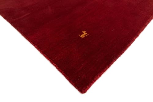 Tapis d'Orient moderne Loom Gabbeh rouge en laine de qualité supérieure - 7