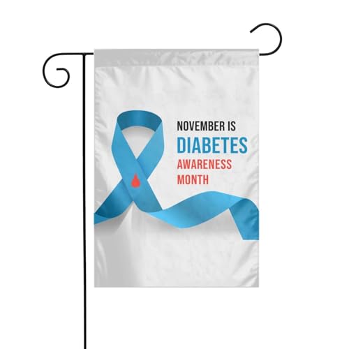 Image of In November Diabetes Awareness Month Garden Flags 12 x 18 Inches Double-Sided Banner Yard Flag Without Flagpole for Room Festivals Events Party Parades