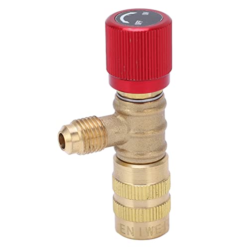 Válvula de seguridad para carga de refrigerante líquido para R22, R410A, R134A, R404A, rosca macho 1/4 pulgada y hembra 5/16 pulgada miniatura 1