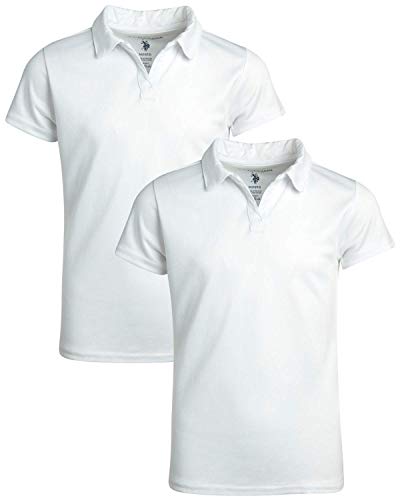 U.S. Polo Assn. Camisa de uniforme escolar para meninas - Camiseta polo de manga curta para desempen