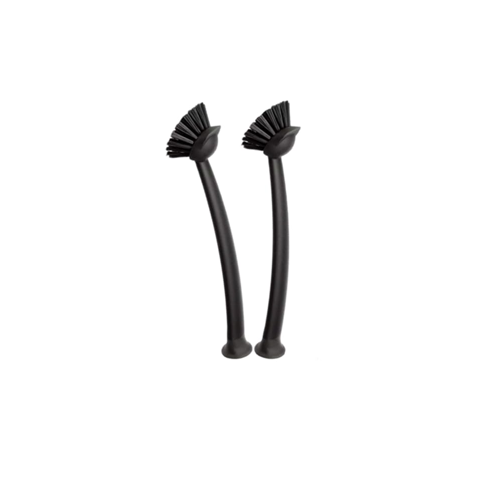 2 Pcs Scrub Brush with Handle 11'' Dish Scrubber Brush Kitchen Sink Brush Black Long Handle Dish Cleaning Brush for Kitchen Dishes Pot Sink Cleaning
