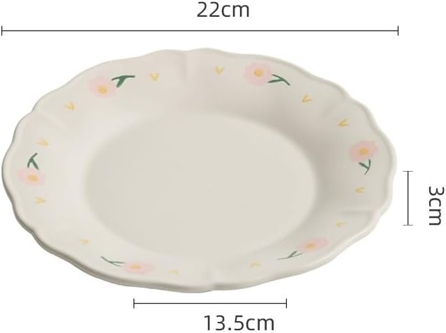 Dessert Plates Lace Ceramic Plate, Creative Dinner Plate, Flat Plate, Breakfast Plate Dessert Plate(Small)