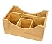 Caisse en bois avec poignée - 26 x 12 x 6 cm - Porte-bouteilles - Panier à bières - Caisse de rangement en bambou naturel (HB-002)