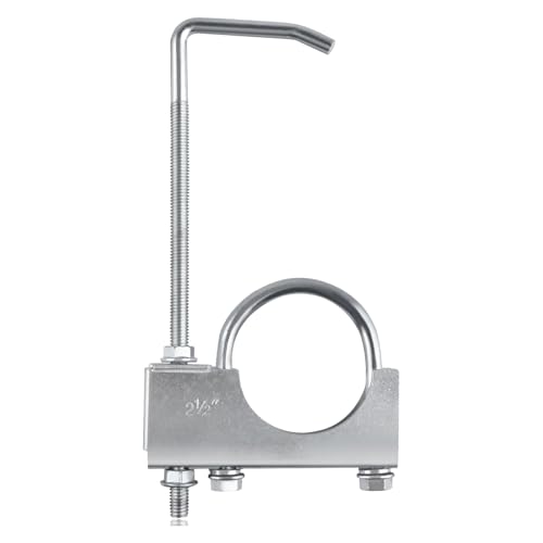 Infreecs 2.5 Inch Exhaust Hanger, Universal Exhaust Clamp for Car Truck SUV, Heavy Duty U Clamps, Galvanized Pipe Clamps for Fixing Exhausts System Silencer Pipe and Suspension Parts