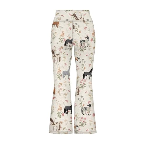 Image of Girls Flare Leggings Cute Bell Bottoms for Teen Girls Wide Leg Sweatpants for 5-14 T