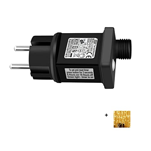 cshare Transformateur 31V pour lumières de Noël, LED Transformateur adaptateur d'alimentation avec minuterie,Mémoire,IP44,8 modes pour les lumières de l'arbre de Noël,+1pcs 360LEDs Icicle Lights Cover