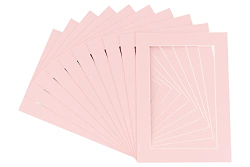 13x19 Mat Bevel Cut for 11x16 Photos - Acid Free Pink Precut Matboard - For Pictures, Photos, Framing - 4-ply Thickness