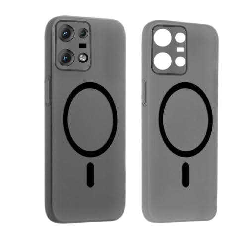 Image of Frosted Magnetic Back Cover for Moto Edgee 50 Pro Semi Transparent Slim Matte Case, Shockproof, Wireless Charging Compatible, Anti Yellow [Black]