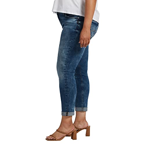 Silver Jeans Co. Women's Plus Size Girlfriend Mid Rise Slim Leg Jeans-Legacy2