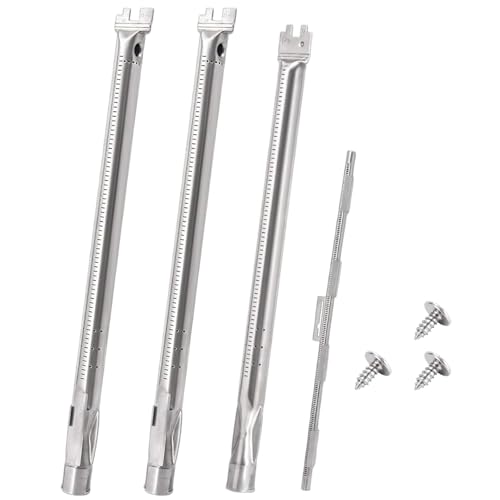 ZYHARUKO Práctico juego de quemadores de acero inoxidable con fuegos cruzados, piezas de parrillas resistentes a la corrosión para sistemas de parrillas, quemadores de barbacoa de alto rendimiento