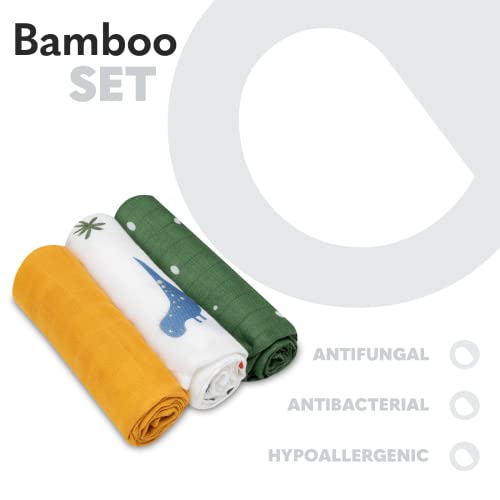 lionelo Bamboo Set 3 Swaddles Muslin Newborn Blankets 100% Natural Bamboo Cotton Size 70x70cm Pleasant to the touch - Image 3