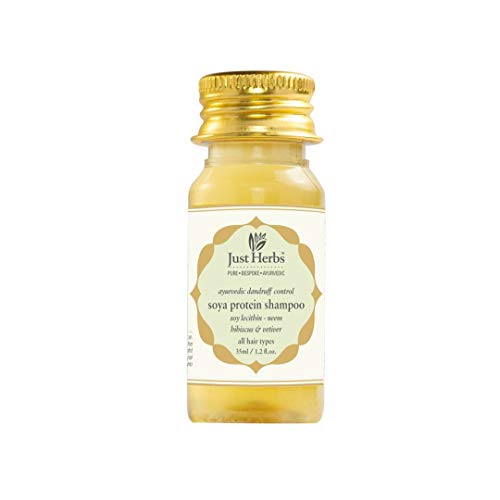 Just Herbs Ayurvedic Anti-Dandruff Soya Protein Shampoo For Strong & Bouncy Hair For Men & Women- Sls & Paraben Free 35 Ml