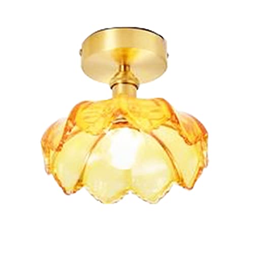 Luminaires de couloir plafonnier cuivre E27 moderne ambre