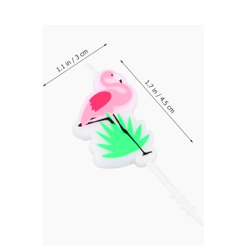 Image of WP WANNA PARTY Flamingo Theme Cake Candles for Hawaiian, Summer, Tropical Theme Parties - Set of 5 Whimsical Pink Novelty Candles