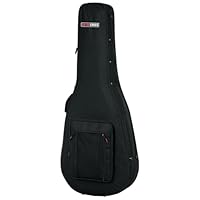 Gator Cases Leichter Polyfoam Gitarrenkoffer für 6-saitige und 12-saitige Dreadnought Style Akustikgitarren; (GL-DREAD-12), Schwarz