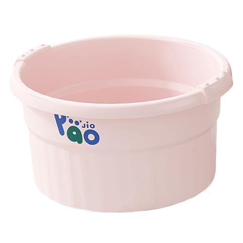 JAYIOLA Lavabo para Pediluvio, Lavabo para Masaje de Pies, Pediluvio, Bañera de Pedicura de PP Resistente con Suelo Antideslizante Y Práctico Asa para Adultos, Rosa, L