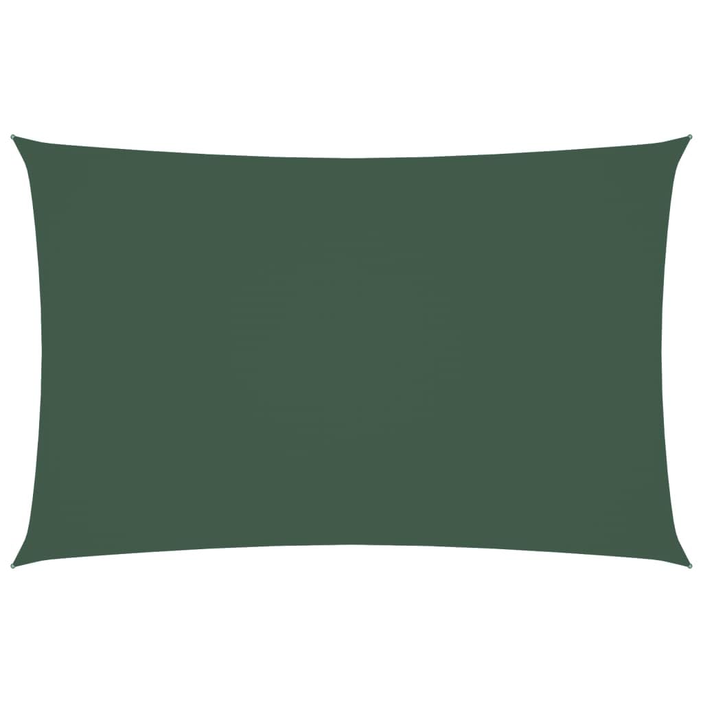 Voile d'ombrage rectangulaire vert foncé en tissu Oxford imperméable 2x4,5 m