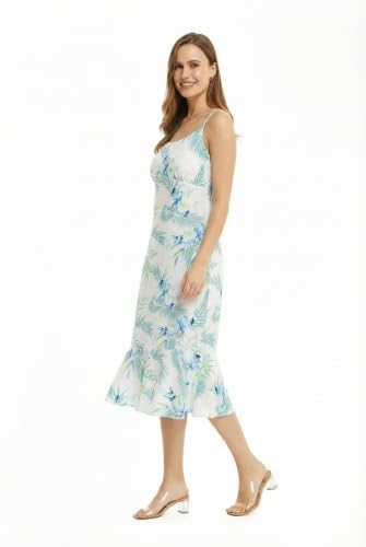 Image of Women's Hawaiian Mermaid Ruffle Dress Signature Prints | Mermaid Silhouette; Ruffle Hem; Soft Rayon Fabric; Signature Floral Prints; Resort Vacation Style