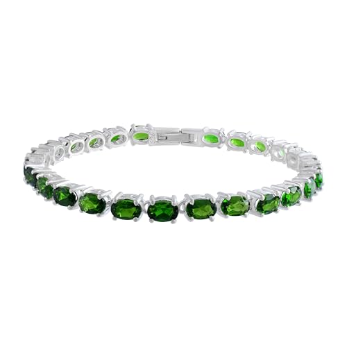 Bracelet diopside chromé en pierres vertes, le cadeau idéal pour femme