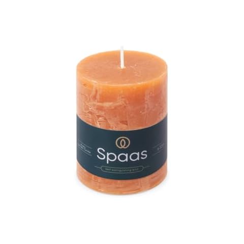 Spaas Orange Rustic Pillar Candle 70/95 mm Cover